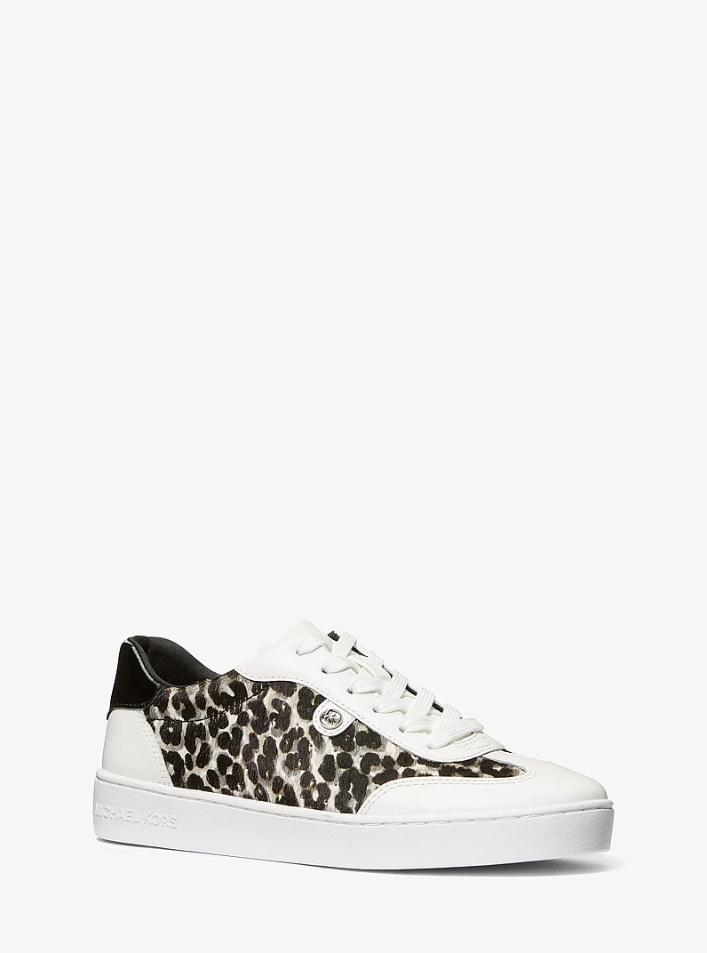 Scotty Leopard Print Calf Hair Sneaker in BLACK COMBO | Michael Kors