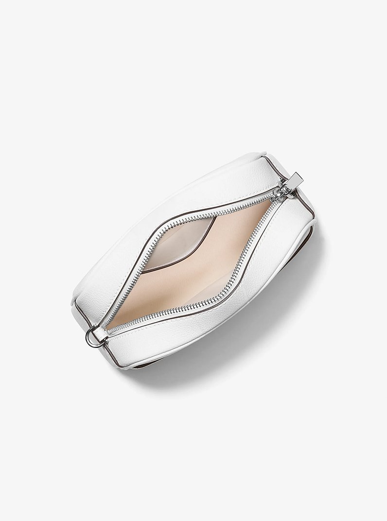 Petit sac &agrave; bandouli&egrave;re Jet Set en cuir in BLANC OPTIQUE | Michael Kors