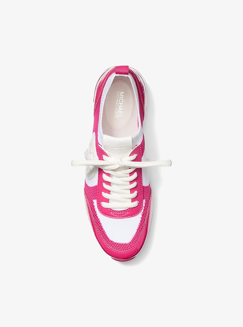 Jenkins Two-Tone Stretch Knit Trainer in DRAGONFRUIT | Michael Kors