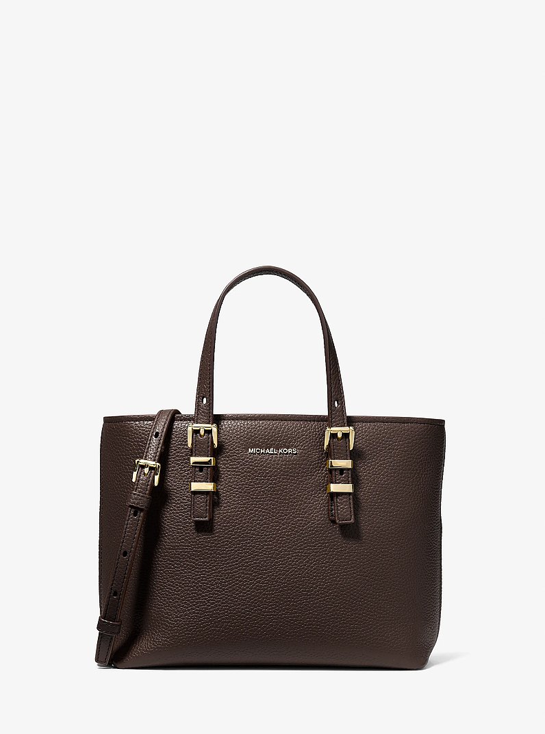 Quinn Small Pebbled Leather Convertible Crossbody Bag in CHOCOLATE | Michael Kors