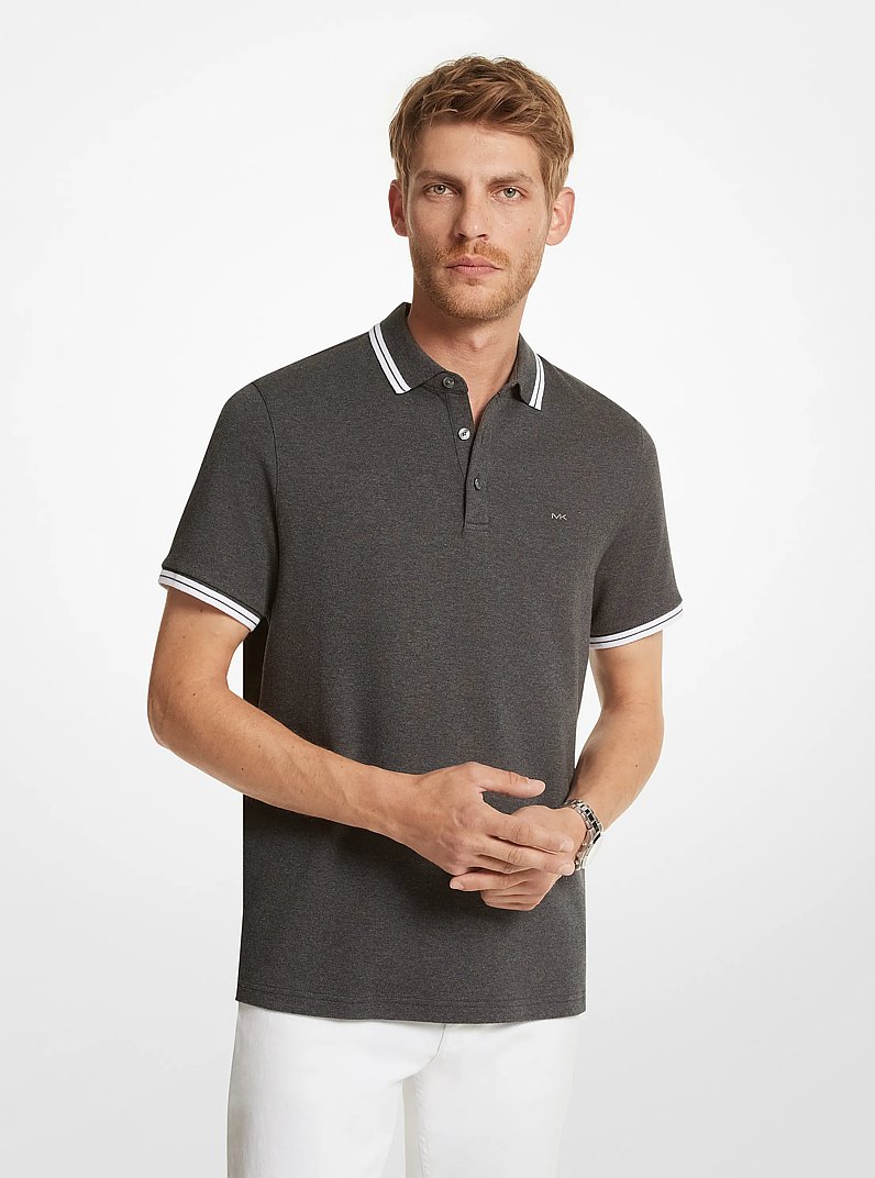 Greenwich Cotton Polo Shirt in CHARCOAL | Michael Kors