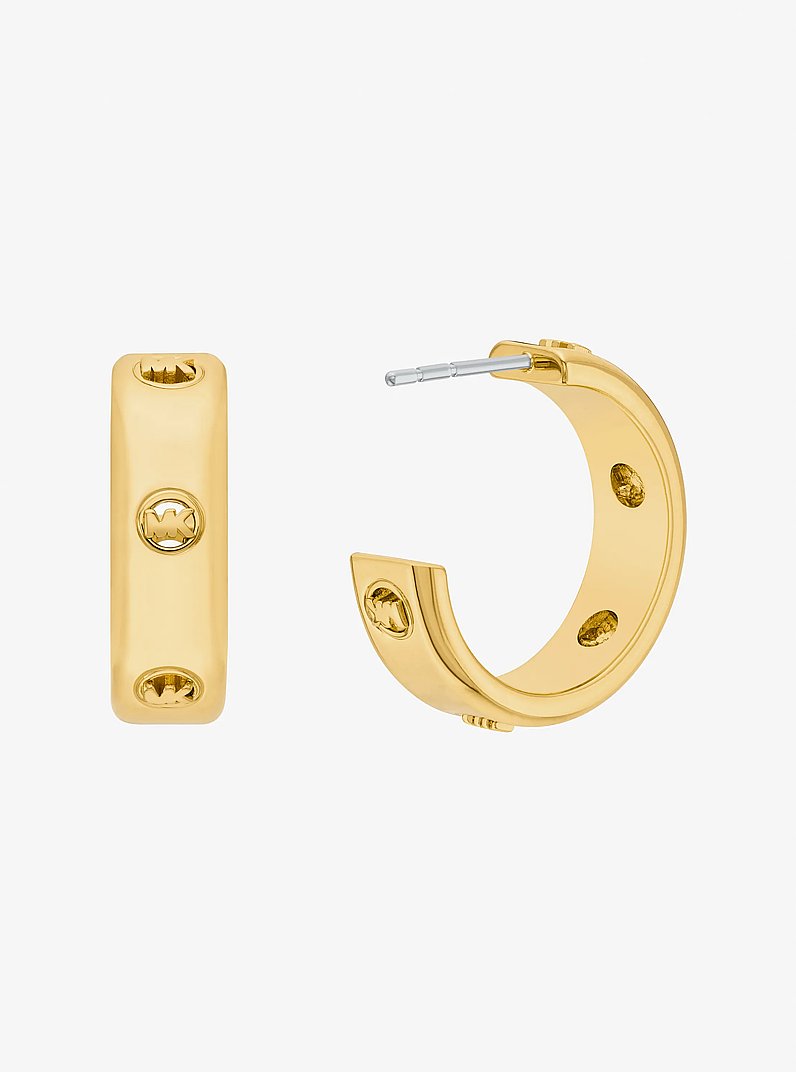 Logo Huggie Earrings in GOLD | Michael Kors
