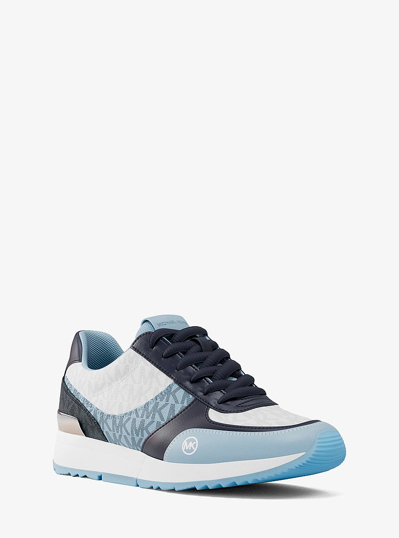 Andi Mixed-Media Trainer in PALE BLUE MULTI | Michael Kors