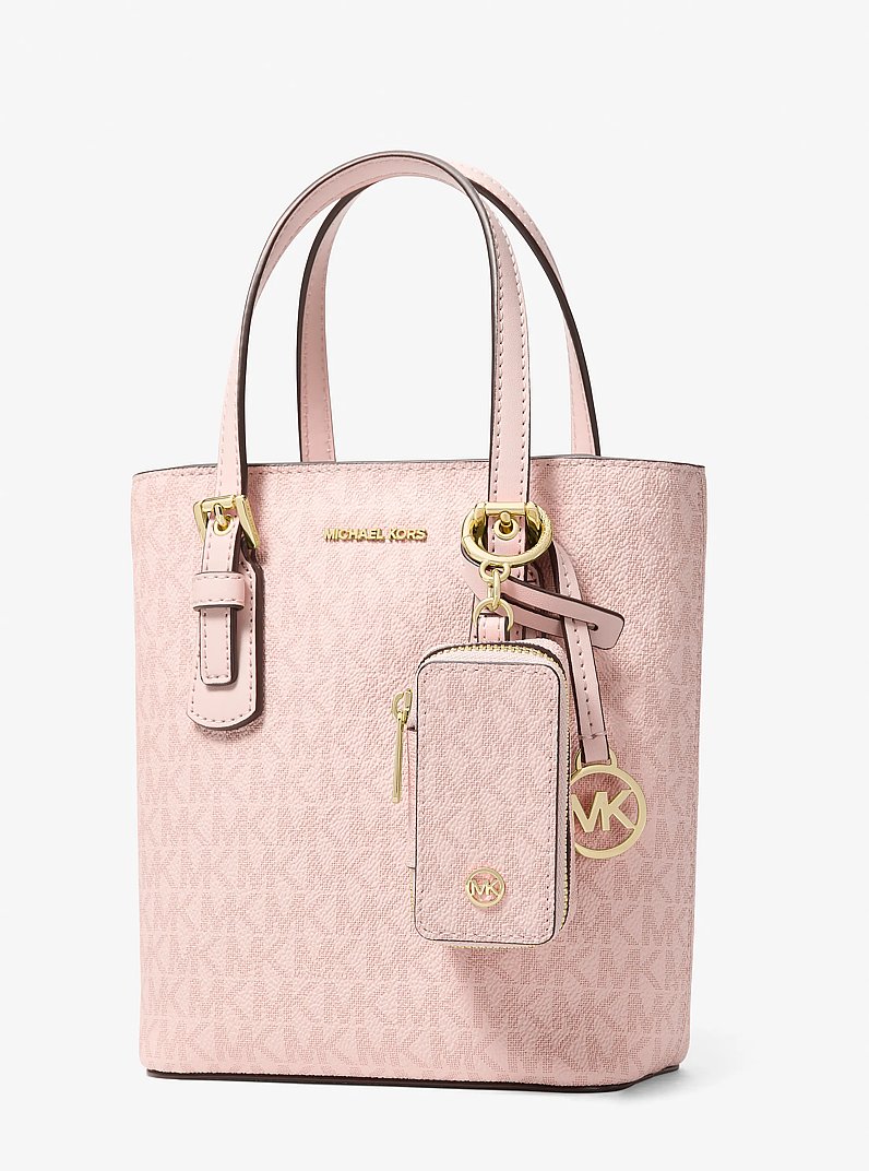 Jet Set Travel Signature Logo Bag Charm in POWDER BLUSH | Michael Kors