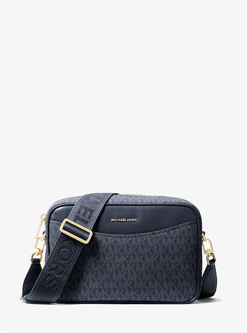 Bev Large Signature Logo Crossbody Bag in MIDNIGHT | Michael Kors