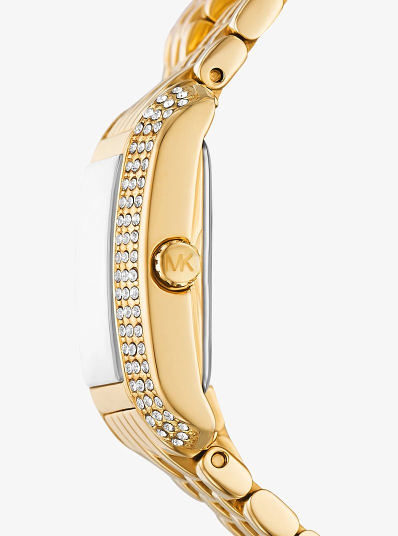 Petite Emery Pav&eacute; Gold-Tone Double Wrap Watch in GOLD | Michael Kors
