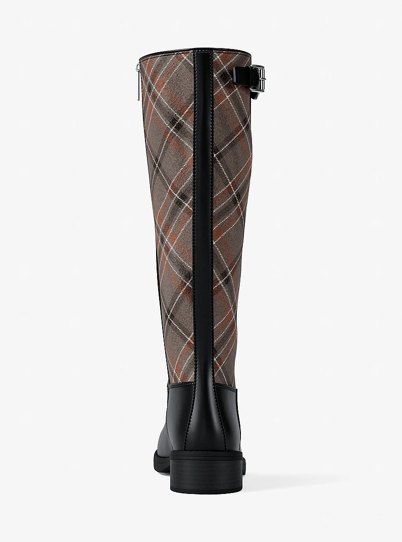 Royce Plaid Print Wool Blend Riding Boot in MUSHROOM MLTI | Michael Kors