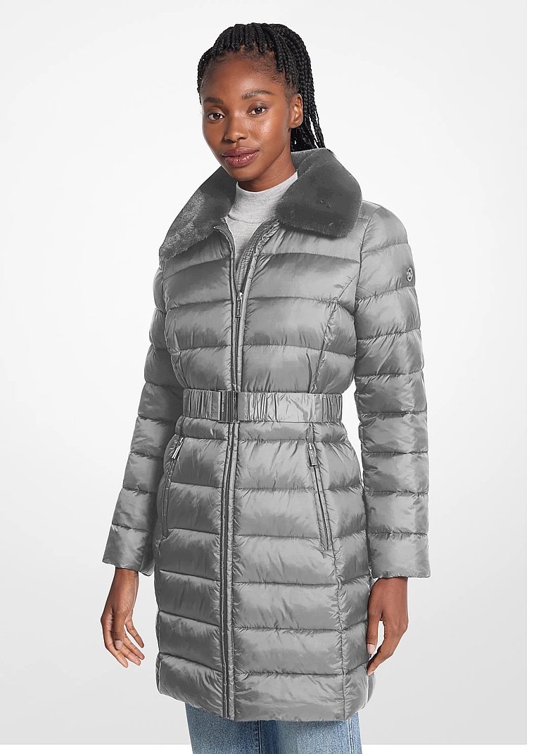 Packable Quilted Nylon Puffer Coat