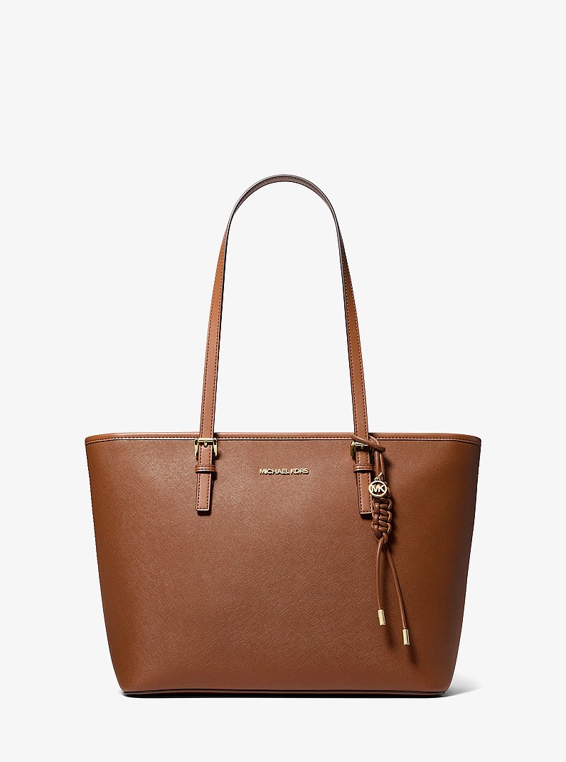Shopper Jet Set aus Saffianleder mit Anh&auml;nger in LUGGAGE | Michael Kors