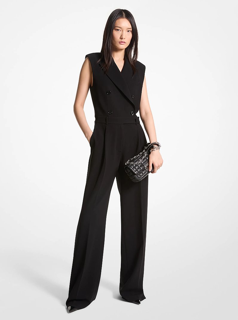 Zweireihiger Jumpsuit aus Krepp