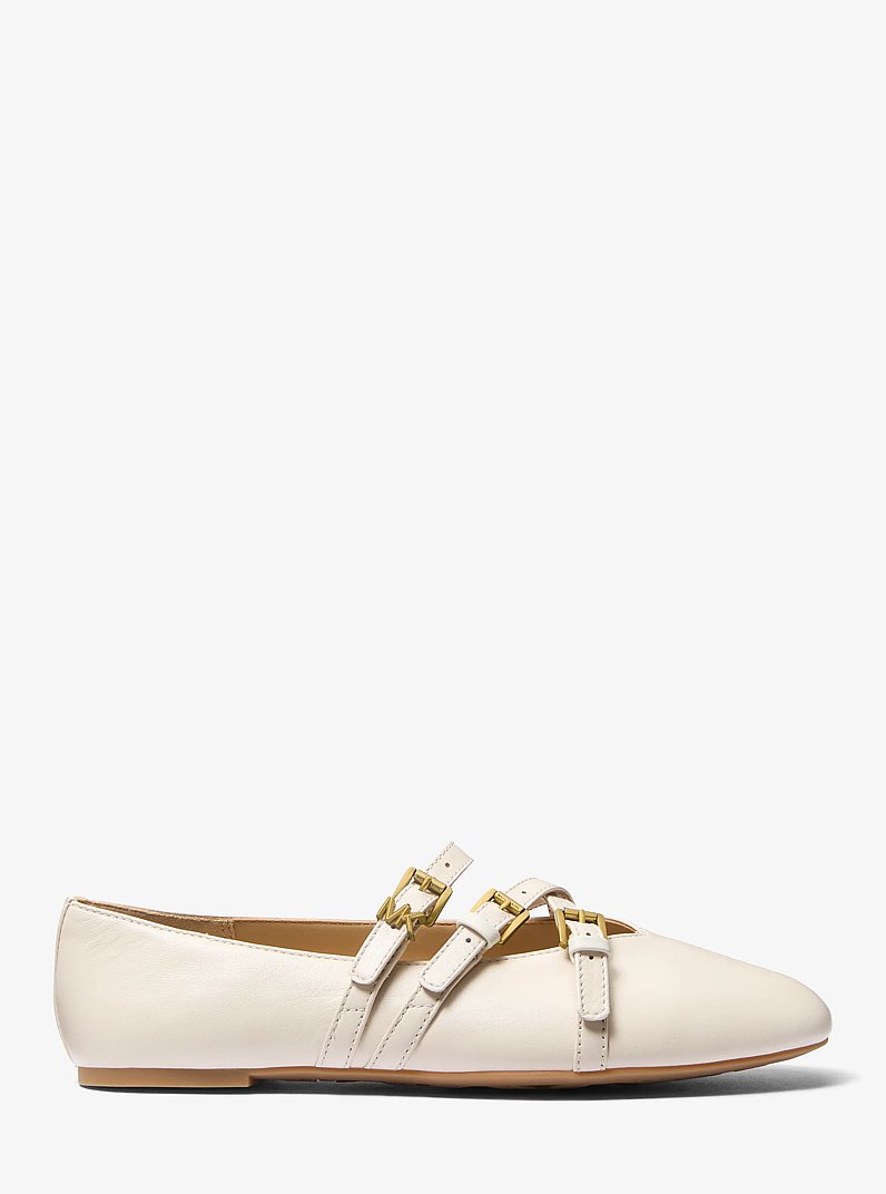 Indy Flex Leather Ballet Flat in LT CREAM | Michael Kors
