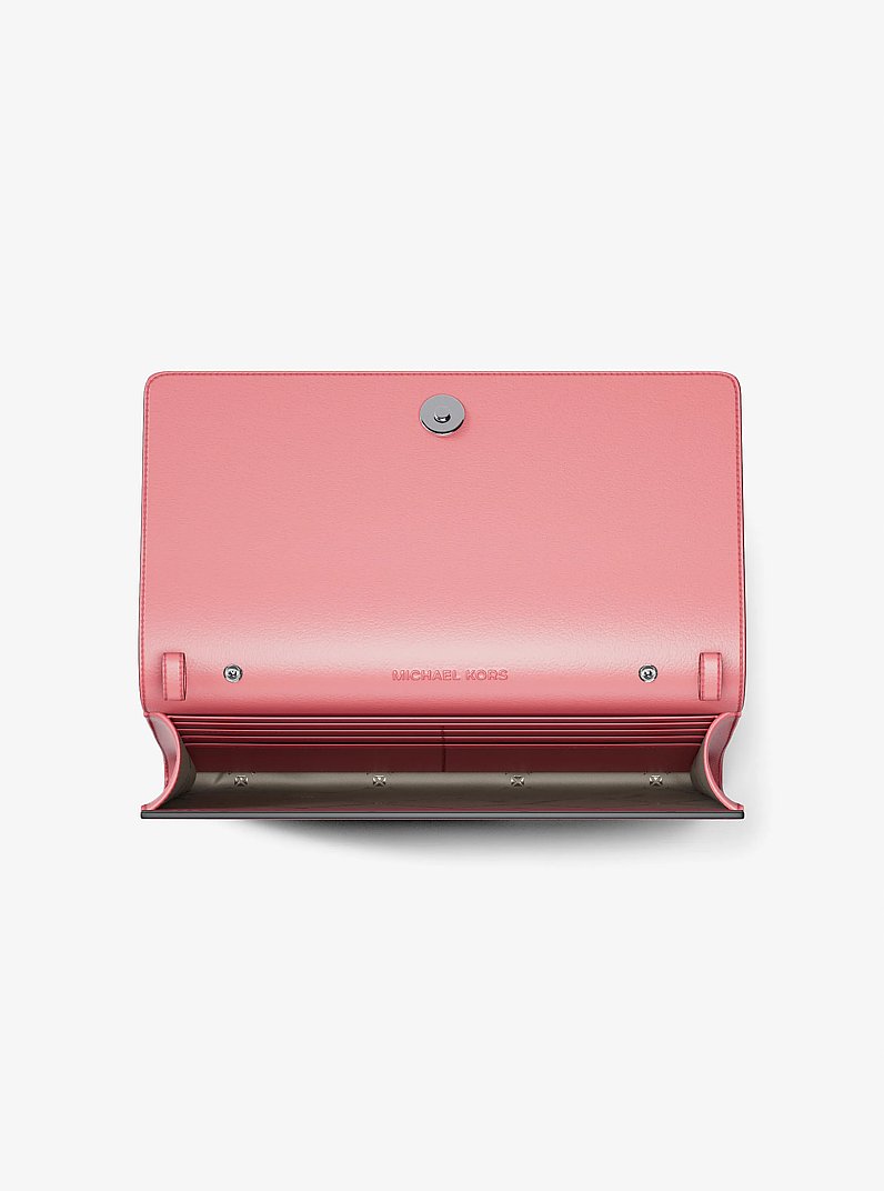 Carson Large Logo Debossed Wallet in HIBISCUS - Sale | Michael