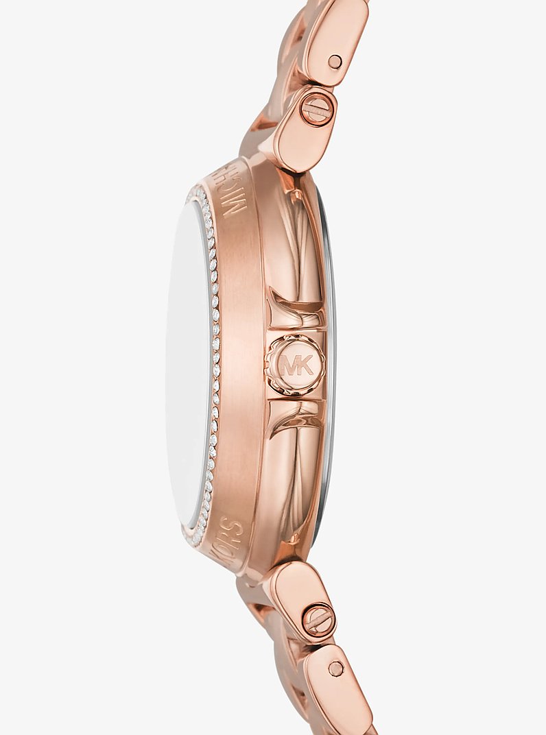 Mini Maren Pav&eacute; Rose Gold-Tone Watch in ROSE GOLD | Michael Kors