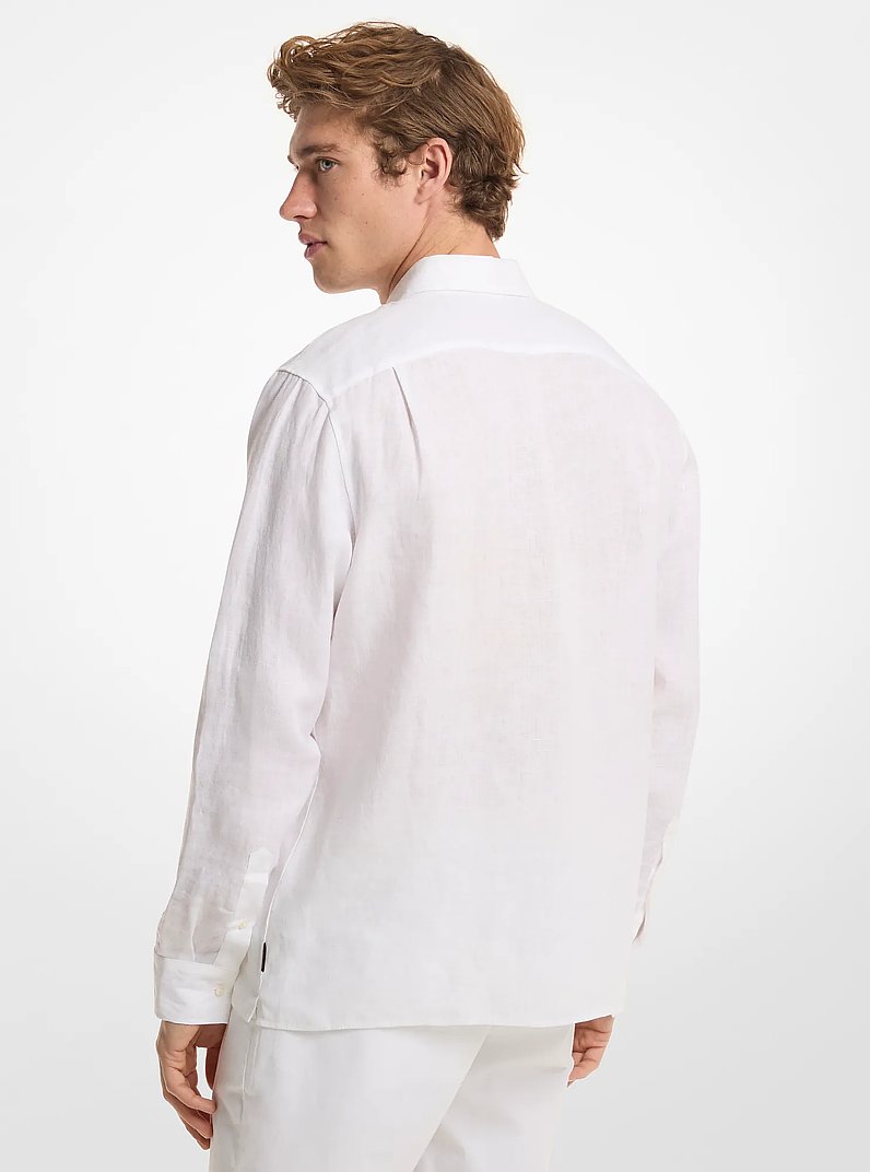 Classic-Fit Linen Shirt in WHITE | Michael Kors