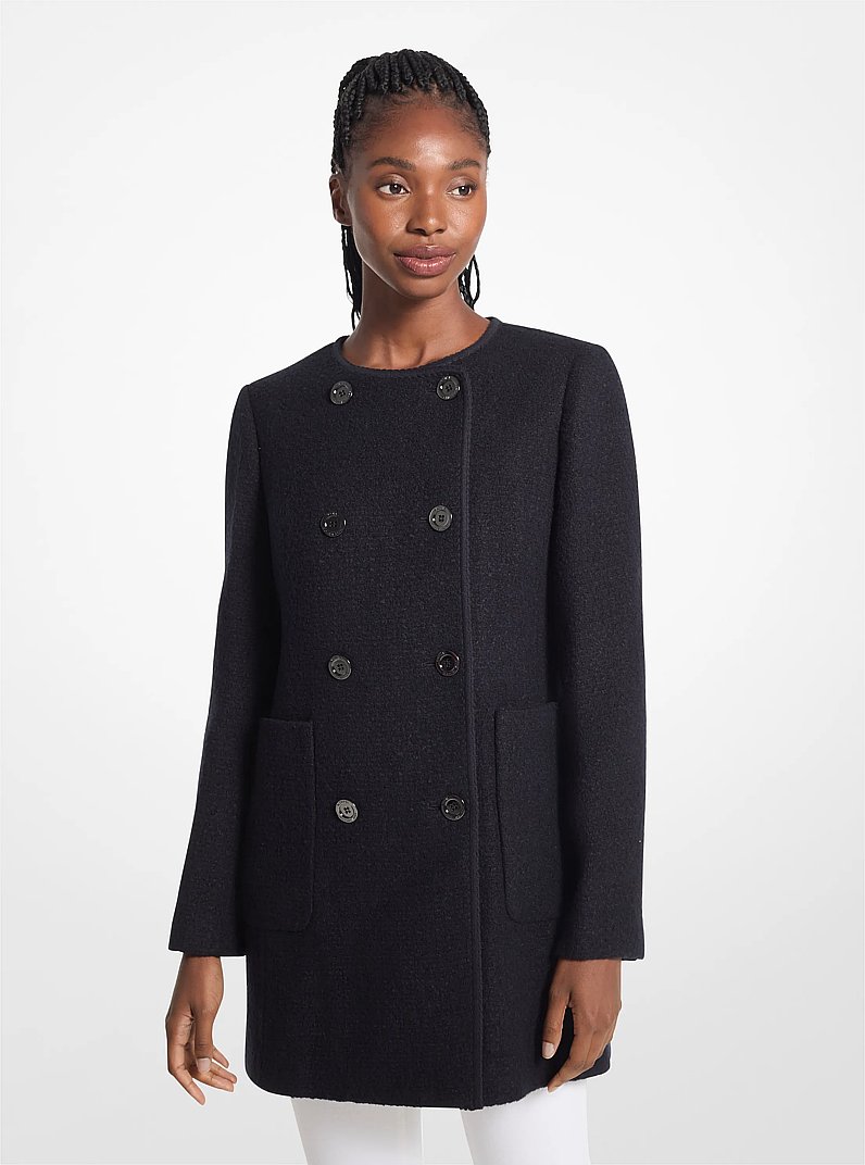 Boucl&eacute; Coat in BLACK | Michael Kors