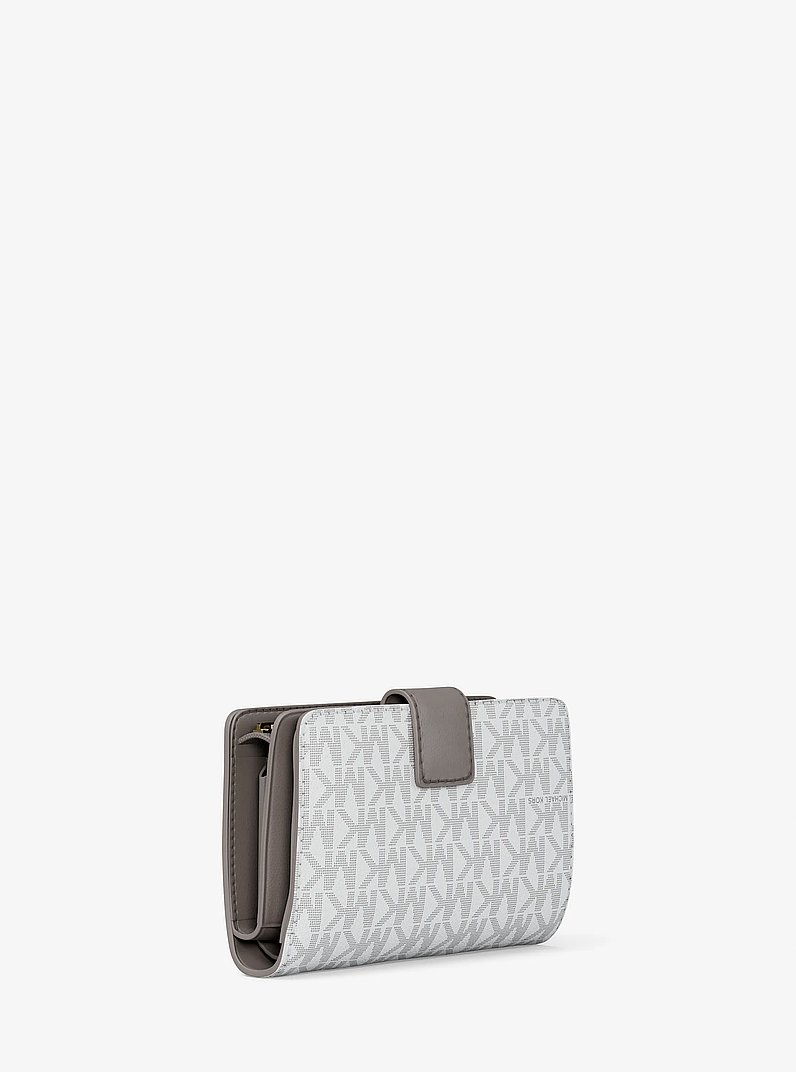 Jet Set Medium Signature Logo Bi-Fold Wallet in OPTIC WHITE | Michael Kors
