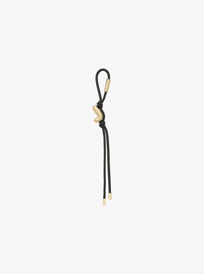 Initial Gold-Tone and Speckled Cord Bag Charm in 18K GOLD | Michael Kors