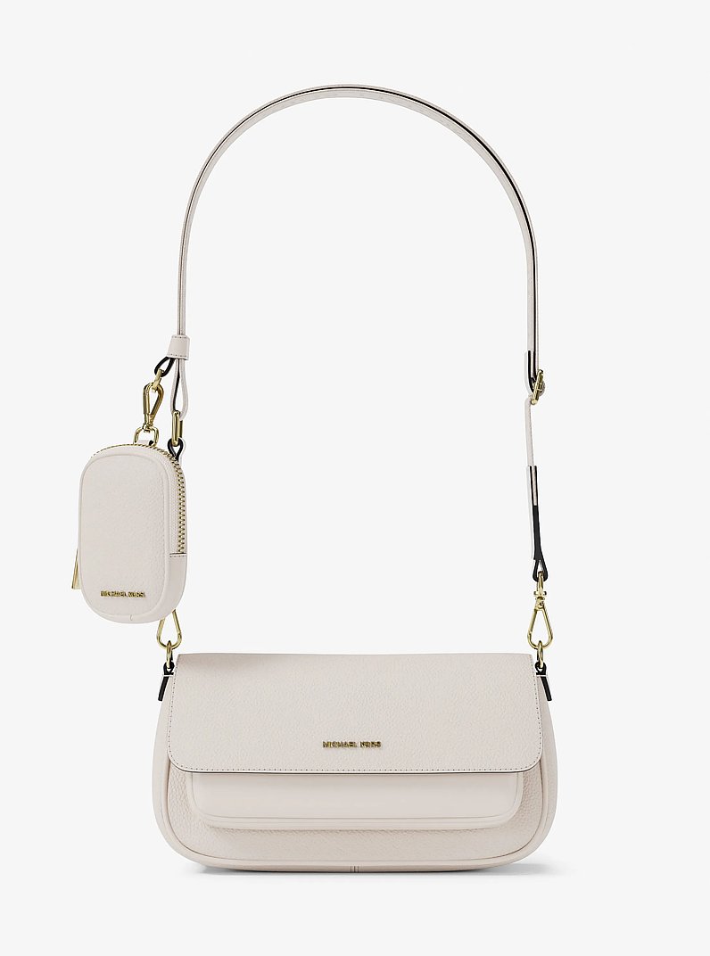 Jet Set Travel Small Pebbled Leather Crossbody Bag With Pouch in LT CREAM | Michael Kors