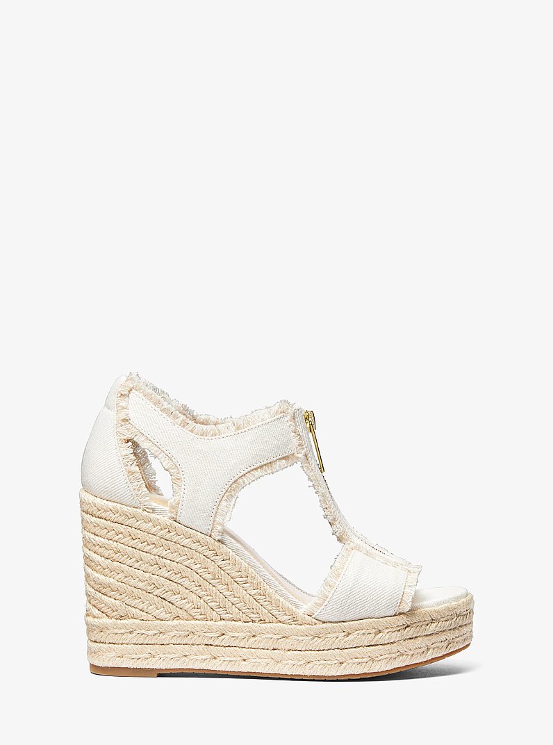 Berkley Frayed Denim Wedge Sandal