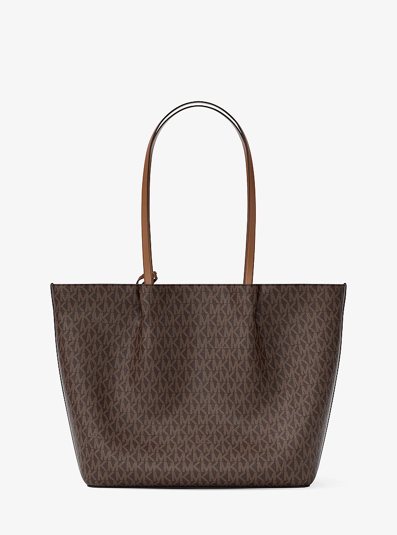 Carson Large Signature Logo Tote Bag in BROWN | Michael Kors