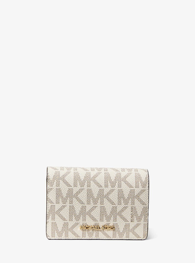 Jet Set Medium Signature Logo Wallet in VANILLA/SOFT PINK | Michael Kors