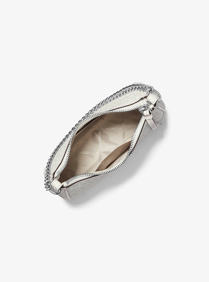 Bolso de hombro Jet Set Charm peque&ntilde;o con logotipo in BLANCO INTENSO/ALUMINIO | Michael Kors