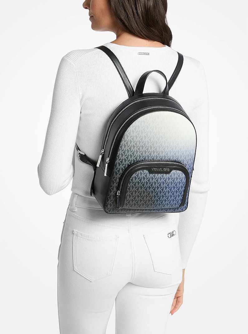 Jaycee Medium Ombr&eacute; Signature Logo Backpack in BLACK COMBO | Michael Kors