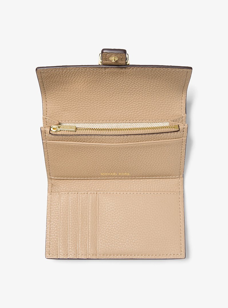 Nolita Medium Pebbled Leather Tri-Fold Wallet in CAMEL | Michael Kors