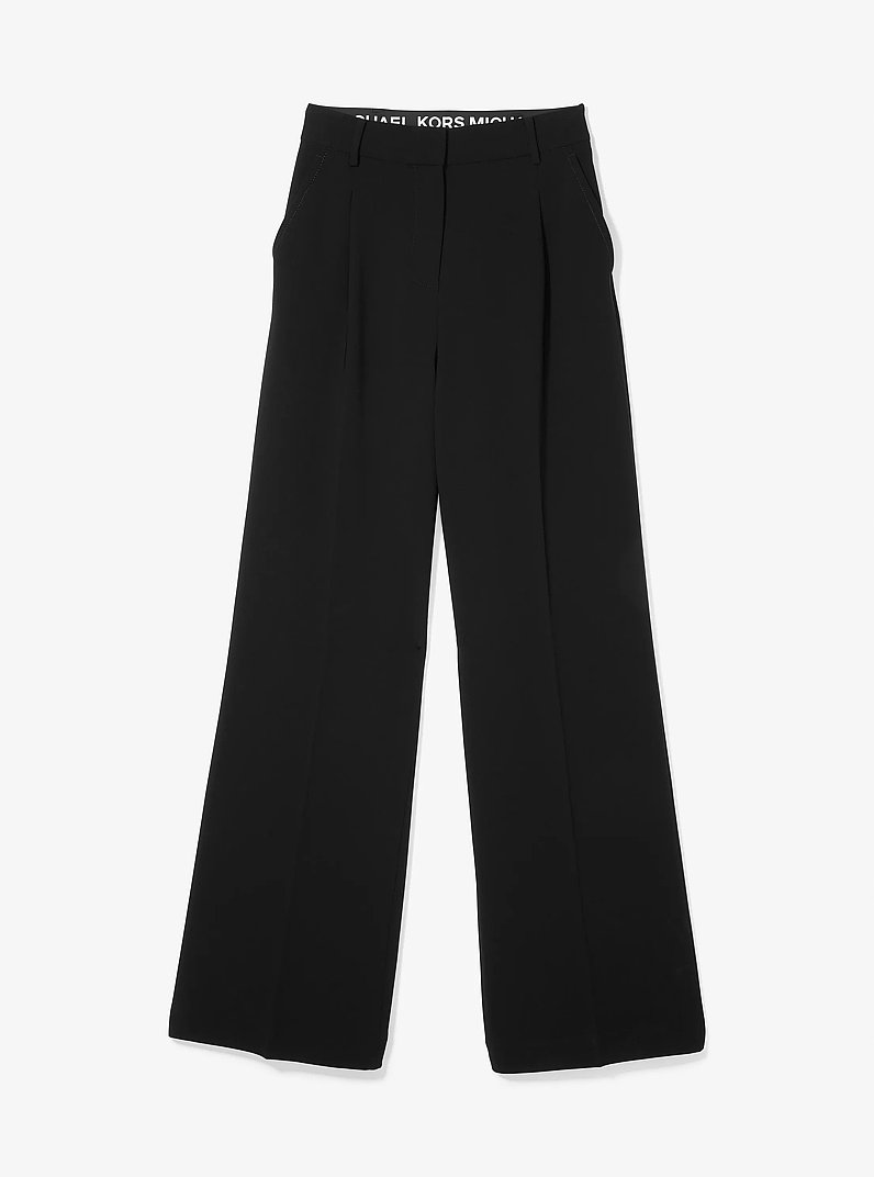 Crepe Wide-Leg Pants in BLACK | Michael Kors