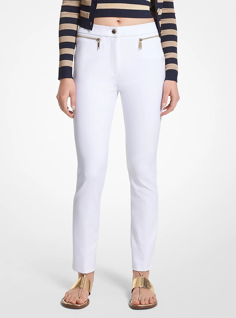 Stretch Crepe Pants in WHITE | Michael Kors