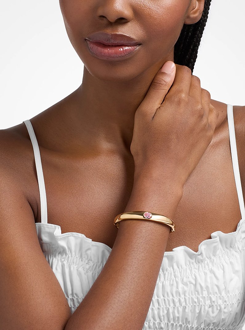 Oval Stone Bangle in GOLD/PINK | Michael Kors