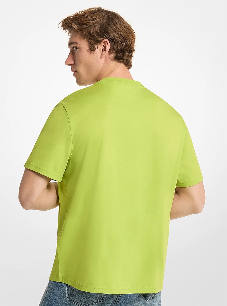 Tee-shirt en jersey de coton &agrave; logo in CITRON VERT | Michael Kors