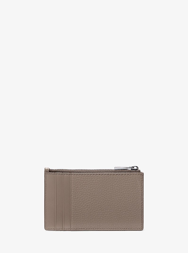 Portefeuille Cooper mince en cuir grain&eacute; &agrave; fermeture &eacute;clair in CHAMPIGNON | Michael Kors