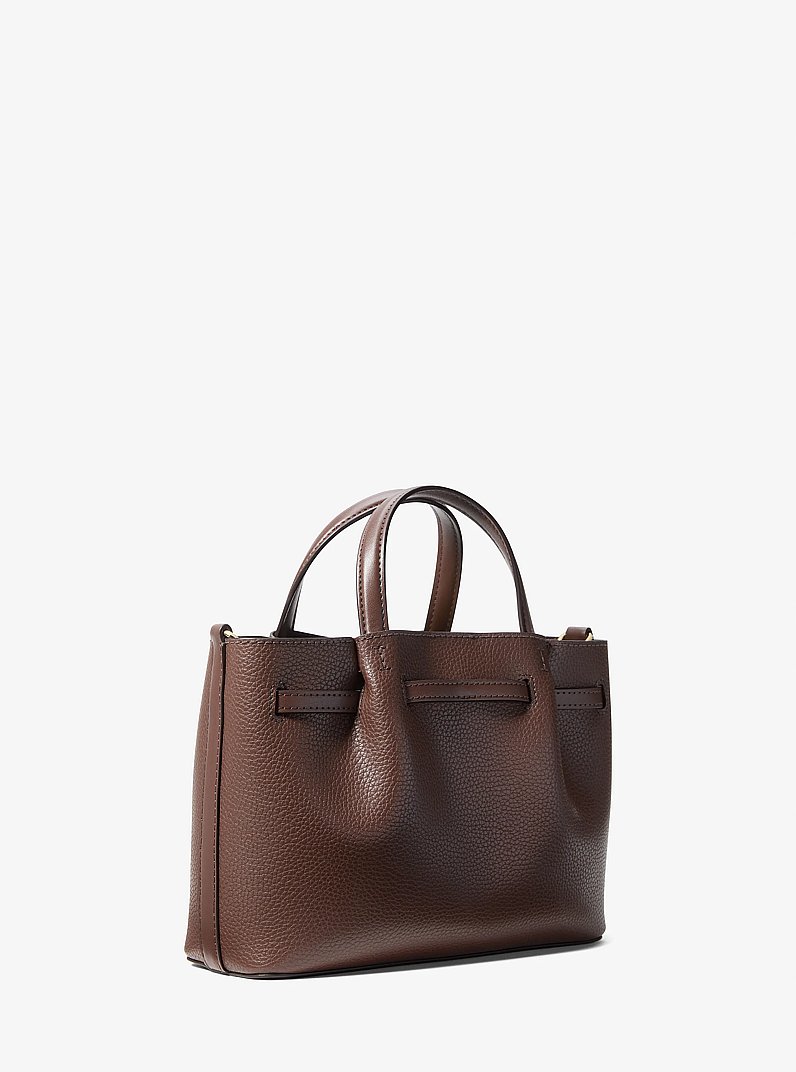 Carson Small Pebbled Leather Satchel in NUTMEG | Michael Kors