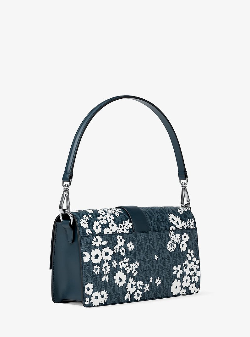 Greenwich Medium Printed Signature Logo Convertible Shoulder Bag in ADMIRAL | Michael Kors