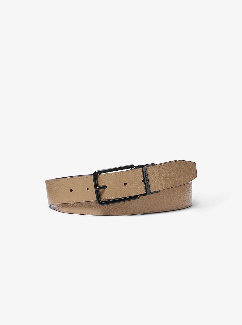 Reversible Pebbled Leather Belt in LUGGAGE | Michael Kors