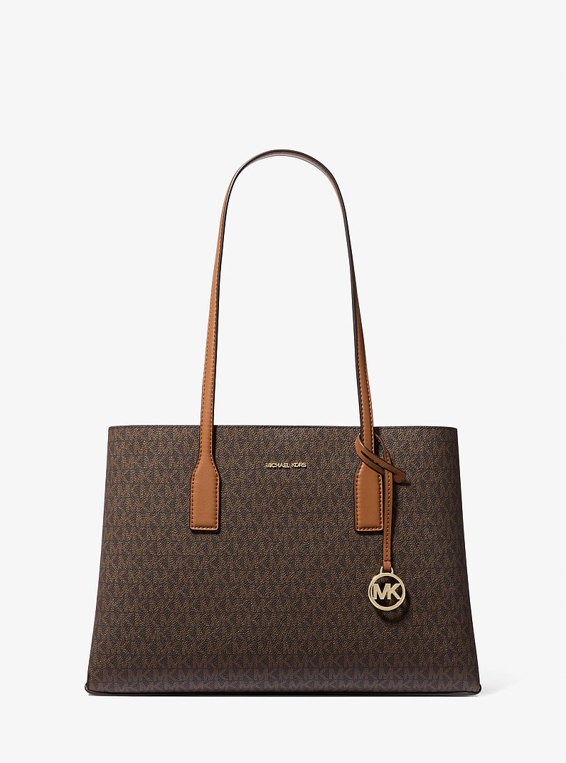 Ruthie Medium Signature Logo Tote Bag in BRN/ACORN | Michael Kors