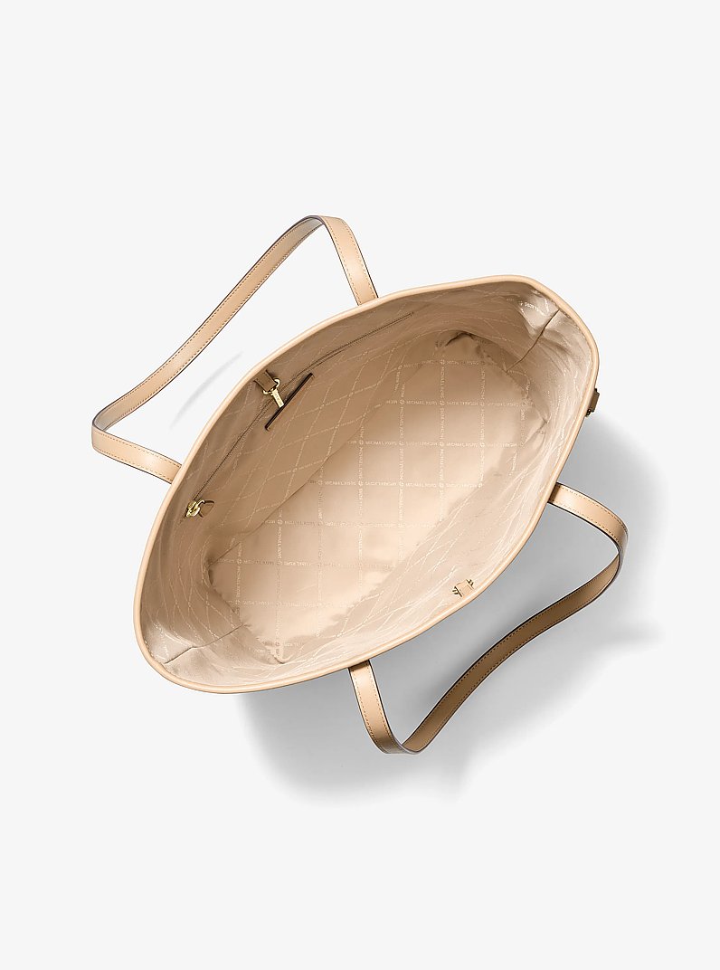 Jet Set Large Signature Logo Tote Bag in CAMEL | Michael Kors