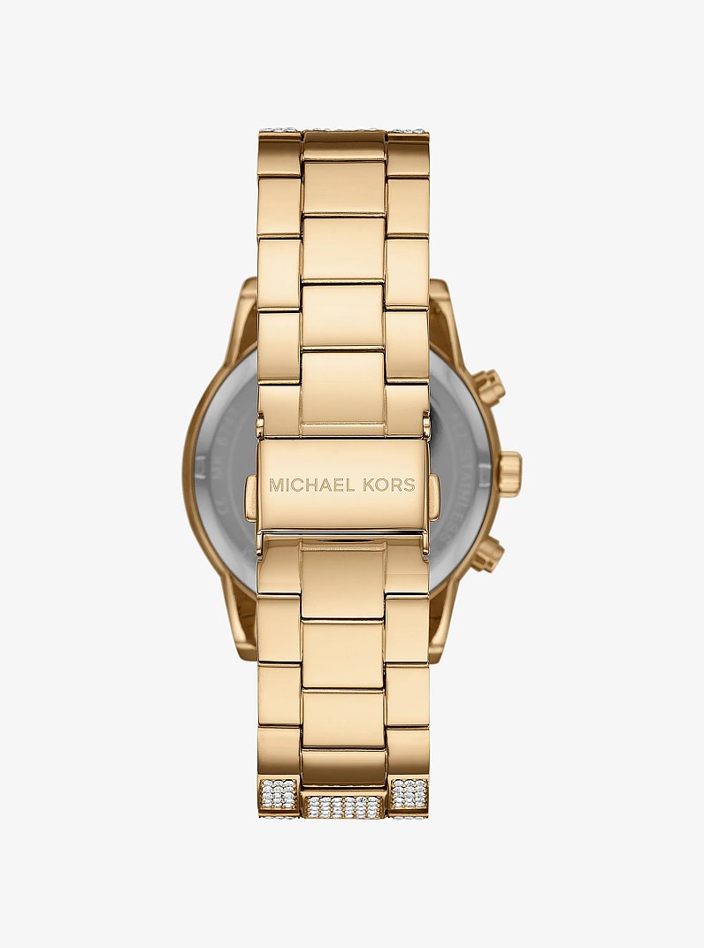 Reloj Ritz en tono dorado con pav&eacute; in DORADO | Michael Kors