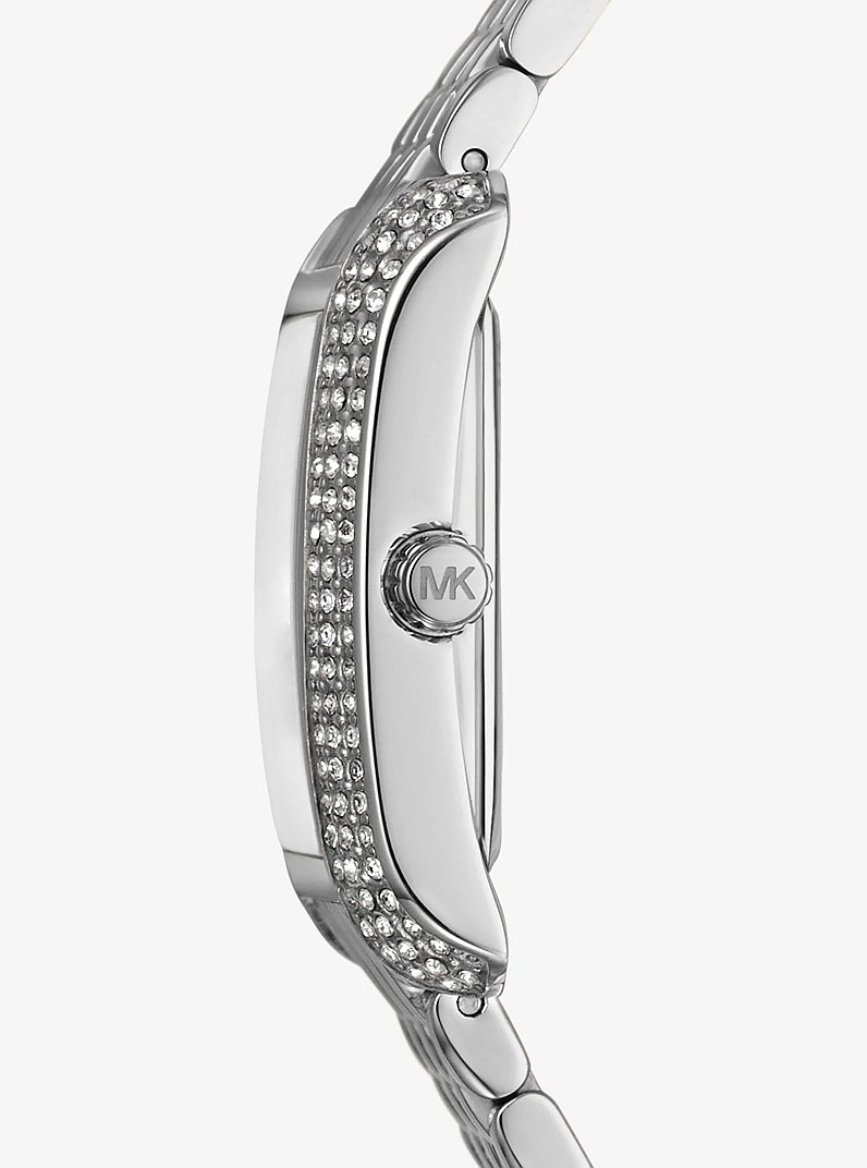 Petite Emery Pav&eacute; Silver-Tone Watch in SILVER | Michael Kors