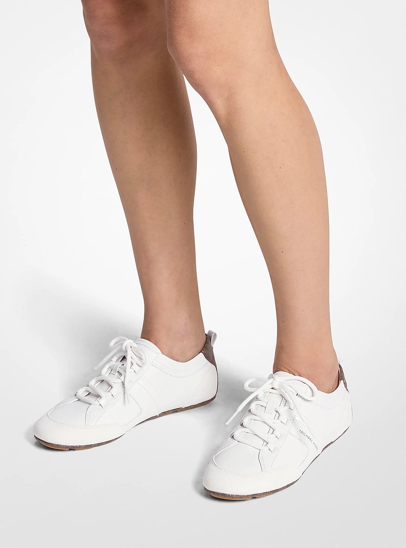 Keely Leather Trainer in OPTIC WHITE | Michael Kors