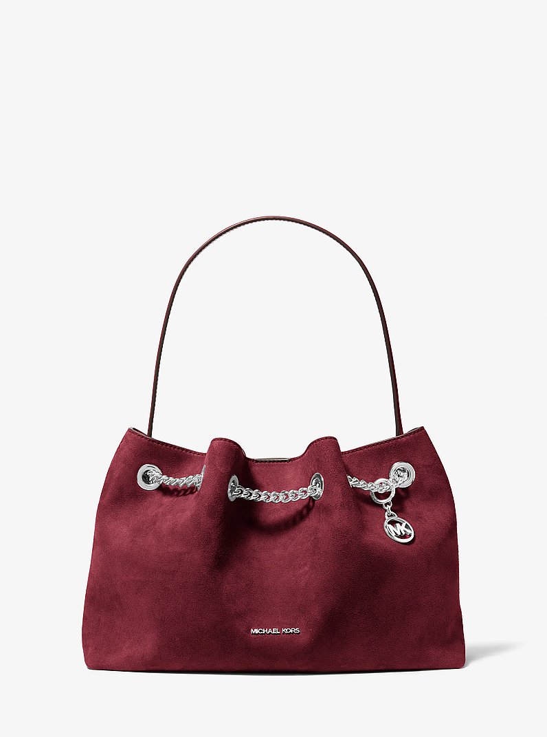 Mina Large Shoulder Bag in MAROON | Michael Kors