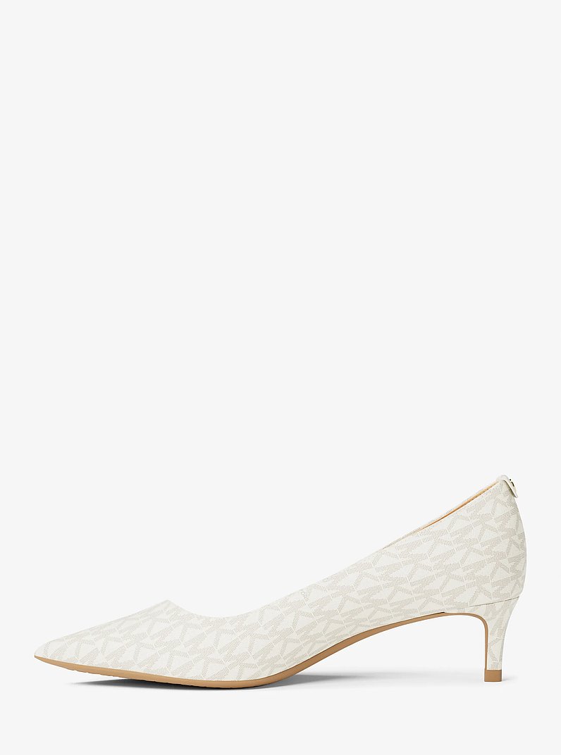 Alina Flex Signature Logo Kitten Heel Pump in VANILLA | Michael Kors