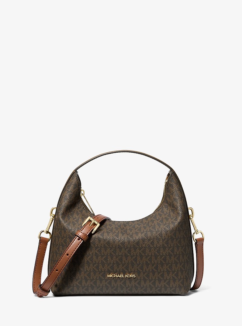 Ember Small Signature Logo Messenger Bag in BROWN | Michael Kors