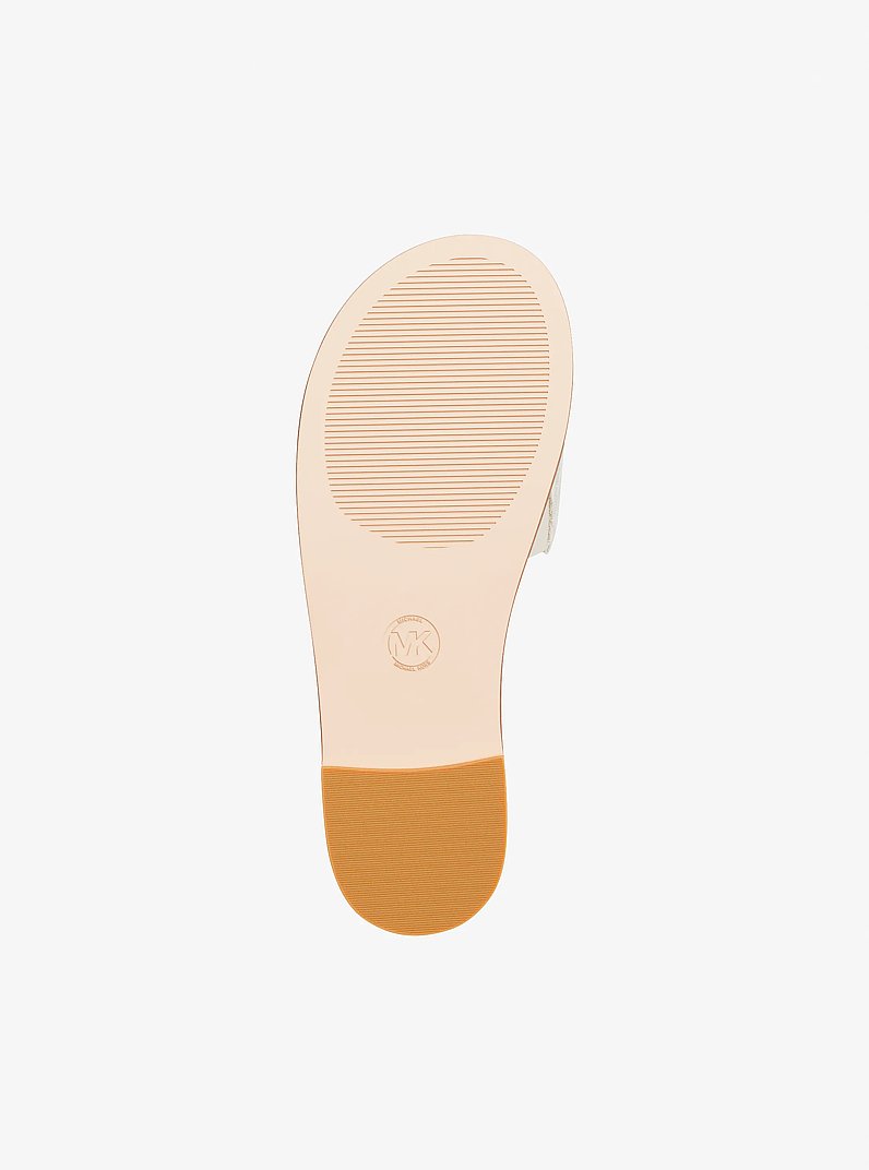 Carissa Signature Logo Slide Sandal in VANILLA COMBO | Michael Kors