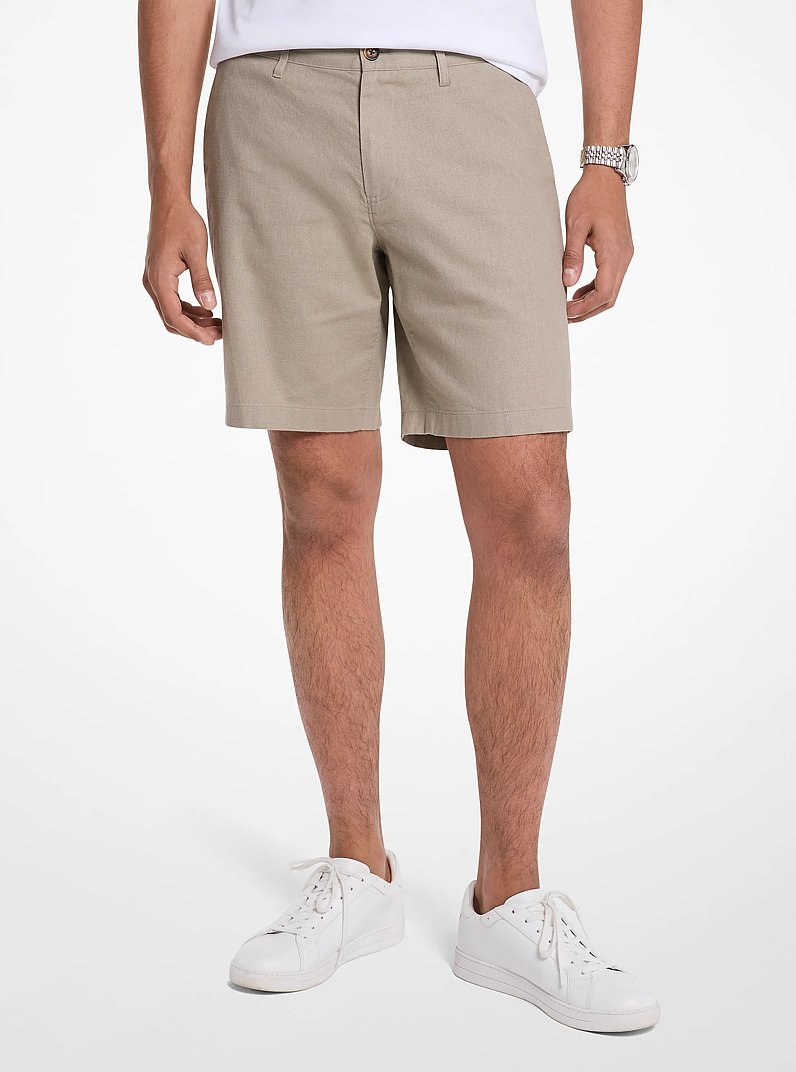 Shorts in lino e cotone
