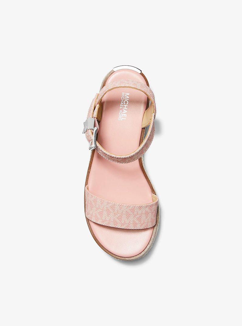 Richie Logo Platform Espadrille Sandal in PINK | Michael Kors