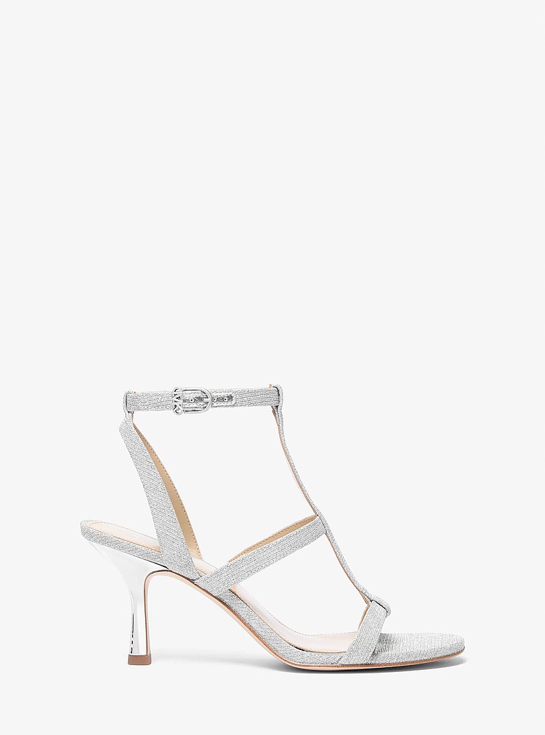 Sandale Nara aus glitzerndem Mesh im Kettendesign in SILBERTON | Michael Kors