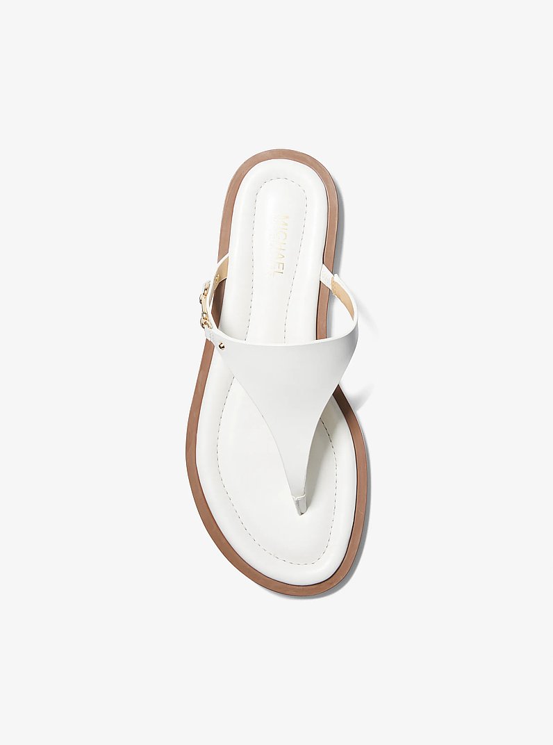 Daniella Leather Sandal in OPTIC WHITE | Michael Kors
