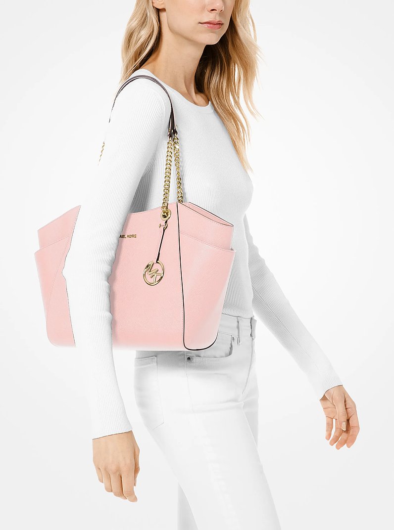 Bolso de hombro Jet Set grande de piel saffiano in ROS&Aacute;CEO POLVORIENTO | Michael Kors